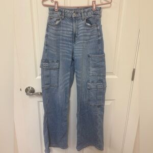 American Eagle Outfitters Light Blue Cargo Jeans